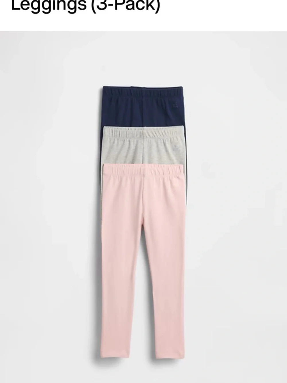GAP 3-Pack Kids Leggings - Pink, Gray & Navy - NWT 18-24 Months